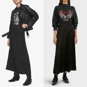 Anine Bing Caroline Silk Abstract Tie Dye Print Skirt